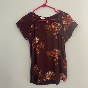 Maurices Purple Floral Blouse
